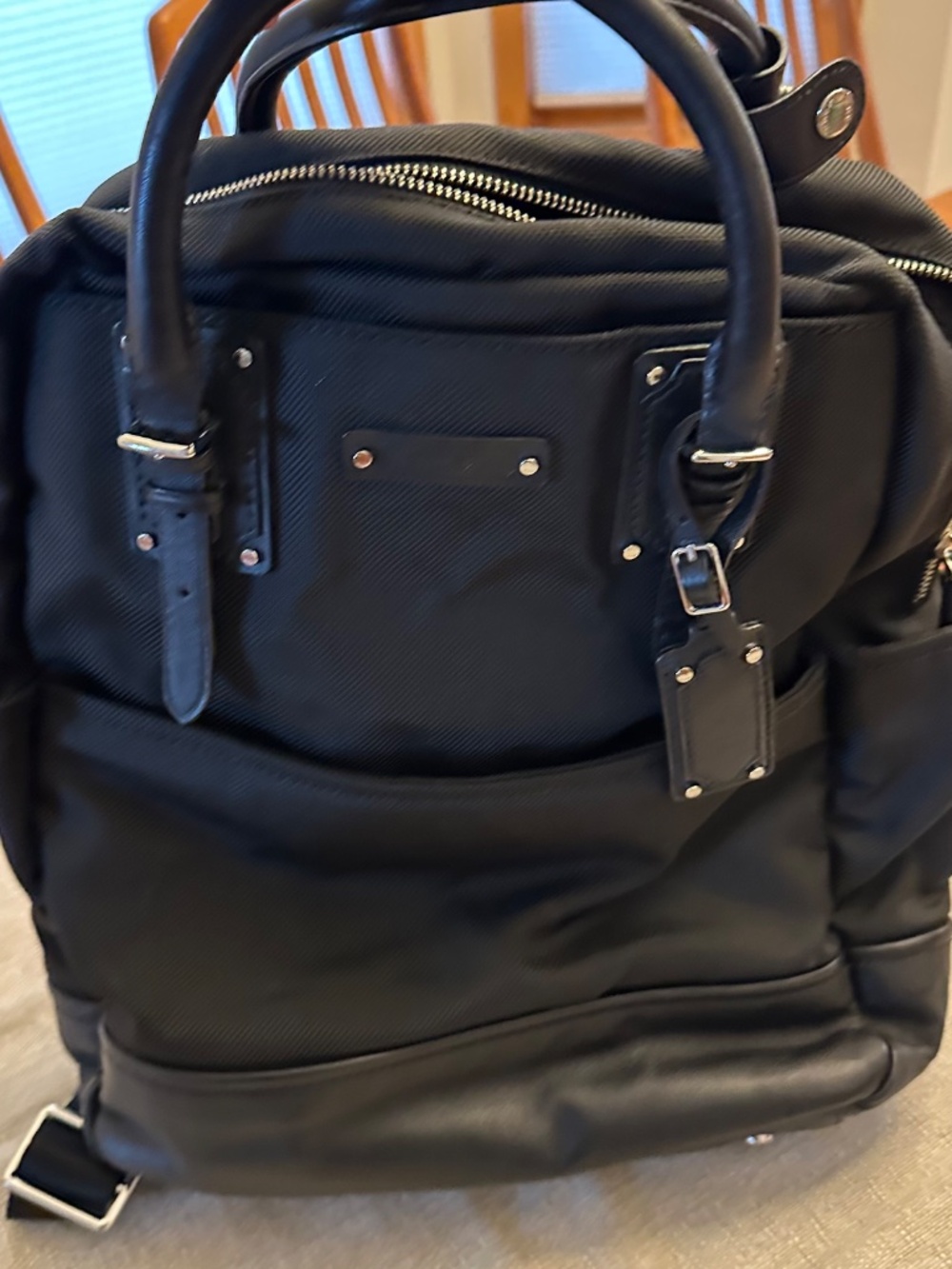 EUC Tumi Leather Trimmed Ballistic Nylon Backpack